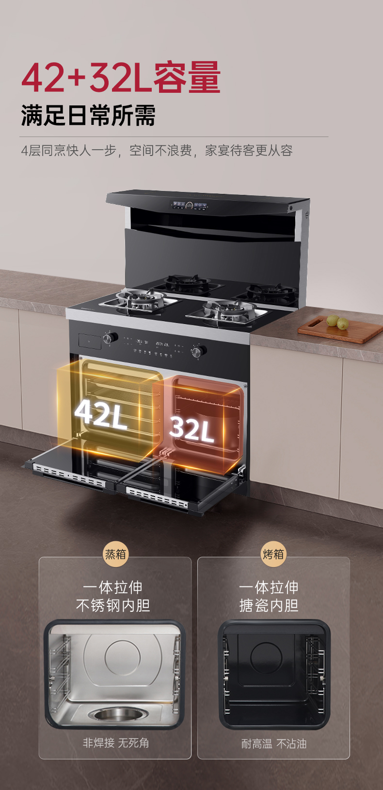 帥豐悅己Y3蒸烤獨立集成灶