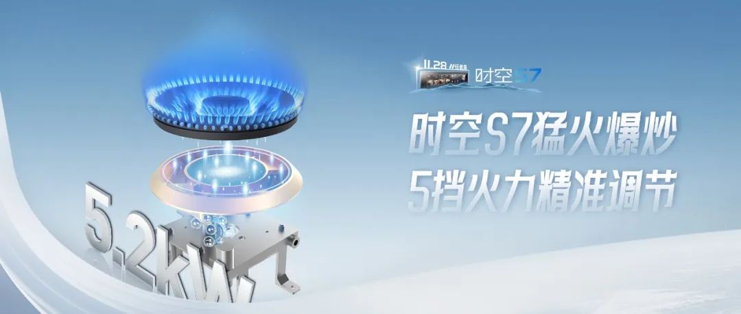尖端性能旗艦，行業(yè)5大引領(lǐng) | 時(shí)空S7一鍵猛火爆炒，5擋火力精準(zhǔn)調(diào)節(jié)