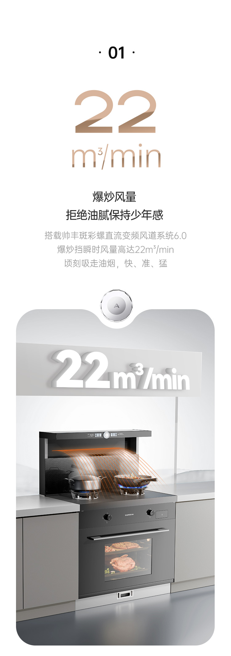 帥豐天機5星耀蒸烤一體集成灶