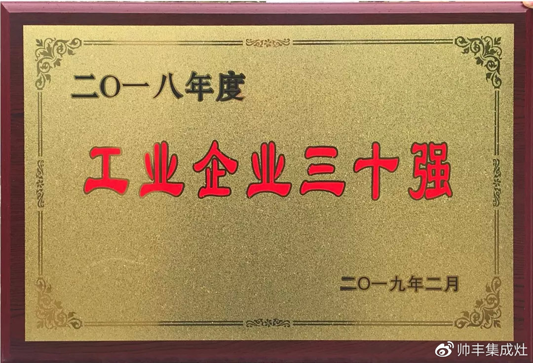 工業(yè)企業(yè)三十強、納稅二十強、金牛獎，連獲三項大獎，帥豐成2018大贏家