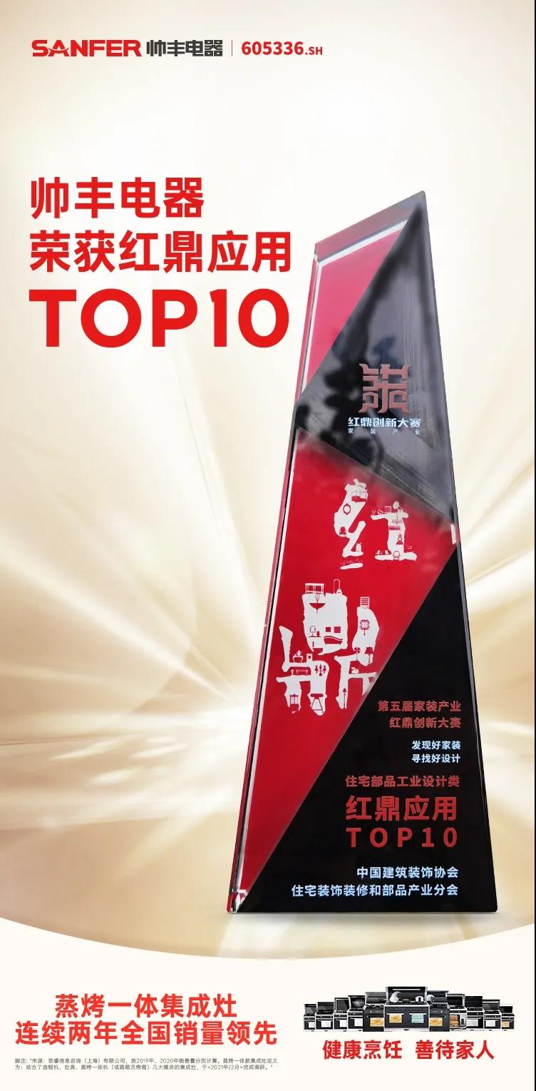 集成灶&紅鼎應(yīng)用TOP10，帥豐電器集成灶與家裝產(chǎn)業(yè)深度融合