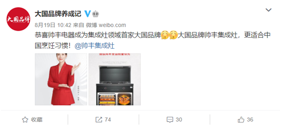 帥豐電器成為CCTV大國(guó)品牌，開(kāi)啟集成灶大國(guó)品牌帥豐時(shí)代